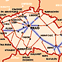 Tschechien Karte (Ausschnitt Westen)